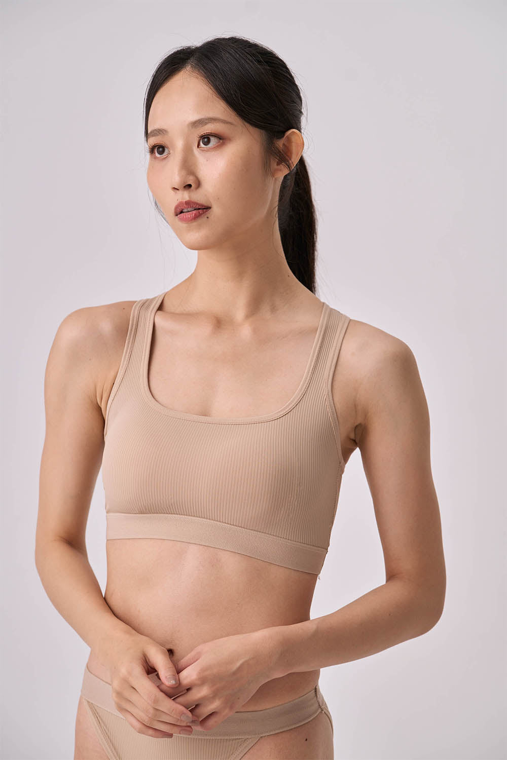 涼感運動 Bra Top｜淺卡其